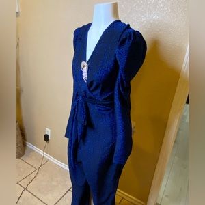 Royal Blue Lycra Jump Suit . Brooch not included